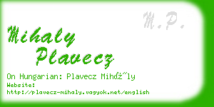 mihaly plavecz business card